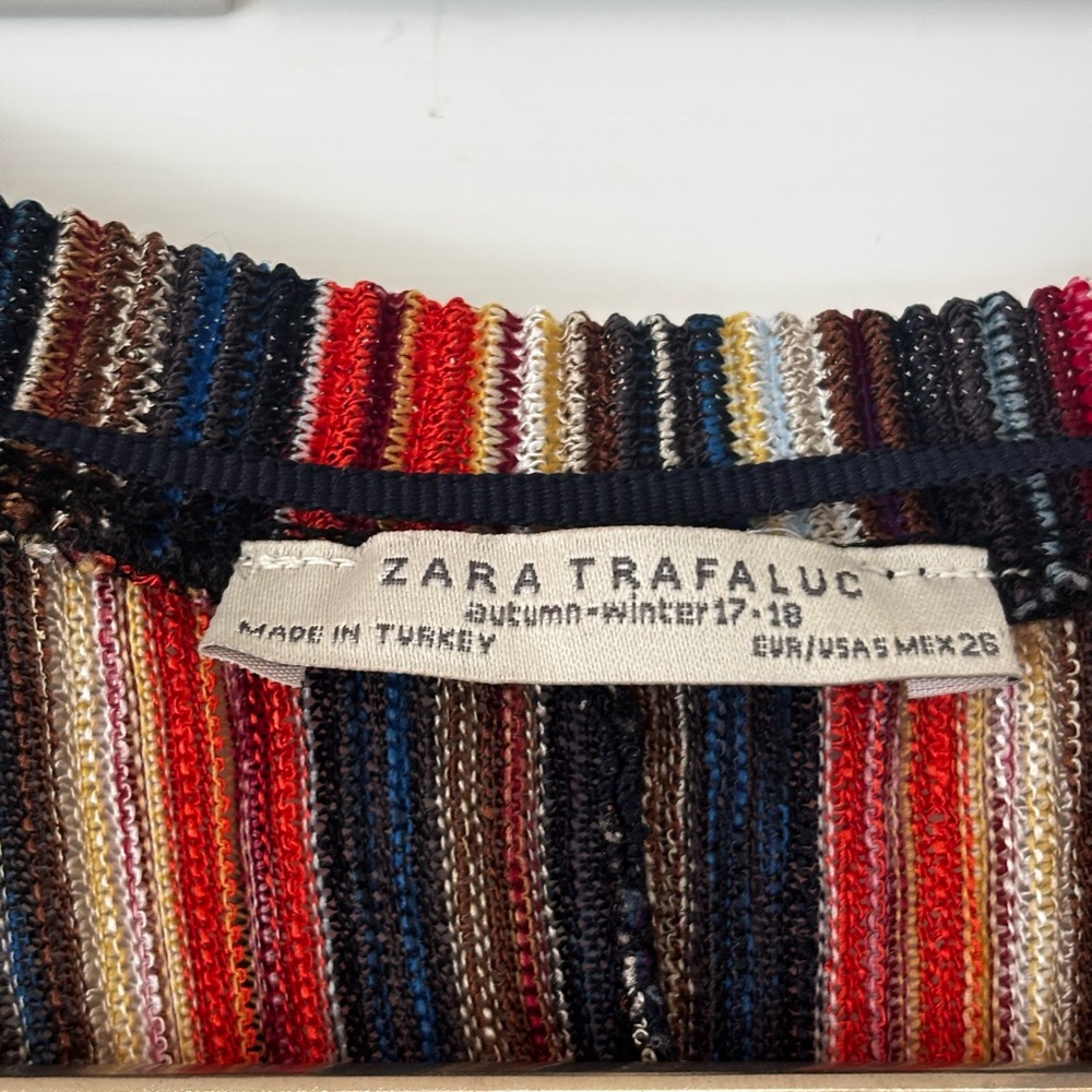 Zara Striped Maxi Dress in Black, Red, Green - Picture 6 of 8